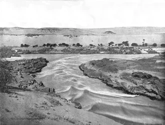 De eerste stroomversnelling van de Nijl, Aswan, Egypte, 1895