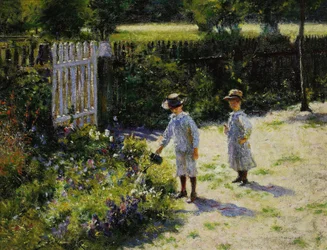 Kinderen in de tuin