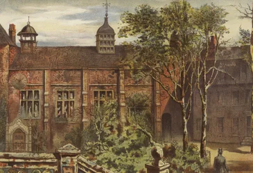 Staple Inn, Eerste Hof (chromolitho)