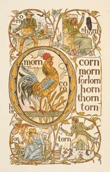 Rijmwoorden eindigend op de letter N. Om het gebruik van de letter O te illustreren. De Gouden primer.