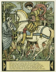 De Prins vraagt de weg, uit Het Blauwbaard Prentenboek, uitgegeven 1879