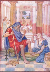 Ja, waarlijk, jij bent Odysseus, illustratie uit Het Verhaal van Griekenland, 1930s
