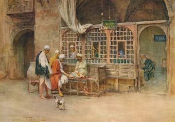 Een Cairoens café, ca. 1905, 1912