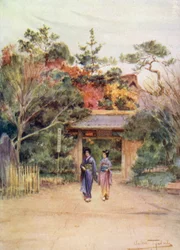 Poort van Shakwe Tuinen nabij Tokio