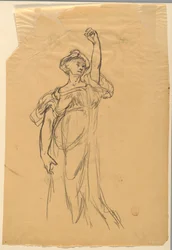 Studie van Figuur met Opgeheven Arm