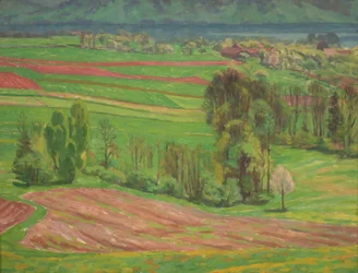 Attersee-landschap in de lente