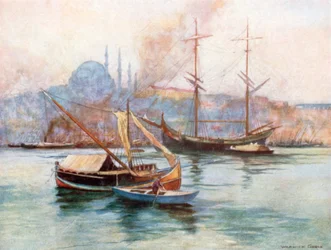 Gouden Hoorn (kleurenlitho)