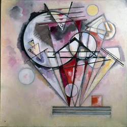 Op de punt. Schilderij van Vassily Kandinsky (of Wassily Kandinski of Kandinskij)