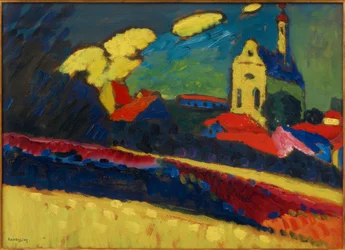 Studie voor Murnau – Landschap met kerk I