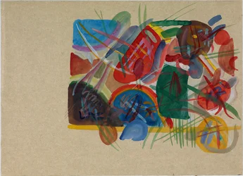 Aquarel met bos en regenboog, 1913