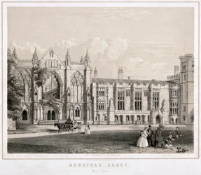 Westelijke aanblik van Newstead Abbey, Nottinghamshire, ca. 1860
