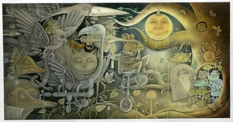 Creatures Appeared Out Of The Dark, 2010 (gemengde techniek op karton)