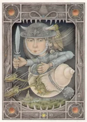 Vrouwelijke krijger, 2005 (gemengde techniek op karton)