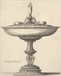 Een brede beker met sierlijke steel, 1646