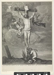 Christus aan het kruis met engelen