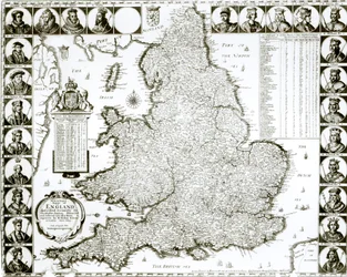 Kaart van Engeland en Wales, 1644