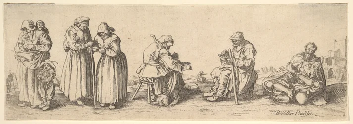 Zes bedelaars, mannen en vrouwen, 1630