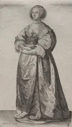 De verschillende gewoonten van Engelse vrouwen, van de adel tot de plattelandsvrouwen zoals ze in deze tijden zijn: De vrouw met bloemen