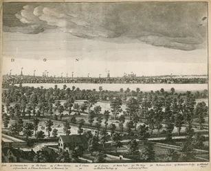 Het uitzicht op Londen en Westminster vanaf Lambeth