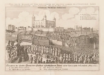 De ware manier van de executie van Thomas Graaf van Strafford, Lord Lieutenant van Ierland..., ca 1642