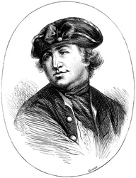 Commandant Robert Hopkins, Amerikaanse marinecommandant, van een prent uit 1776, ca. 1880