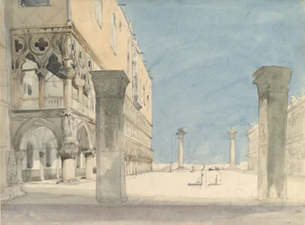 Uitzicht op de Piazzetta di San Marco in Venetië, 19e eeuw
