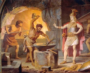 Sigurd gaat naar de dwerg Mime, uit de Sigurd Saga, Benedenhal, ca. 1882-83