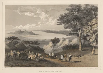 Uitzicht op Hakodadi vanaf de Sneeuwtop, 1855
