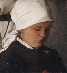 Boerenmeisje met een witte hoofddoek, 1885