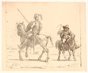 Don Quichot rijdt naar links, Sancho Panza naar rechts