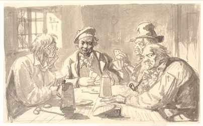 Kaartspel in een herbergkelder