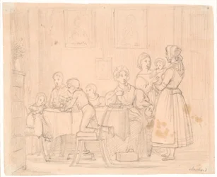 Ontwerp voor het Waagepetersenske Familieportret