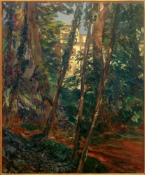 Kasteel Hemsbach achter bomen