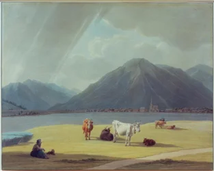 Boerin met Vee voor Rottach-Egern