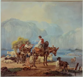 Herders bij een bergmeer