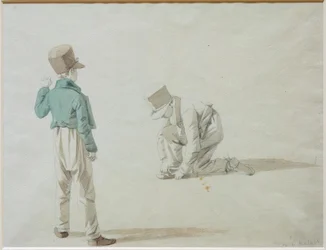 Studie van jongens met pet