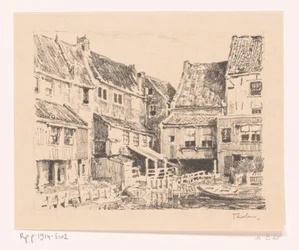 Achterkant van oude huizen, te Enkhuizen