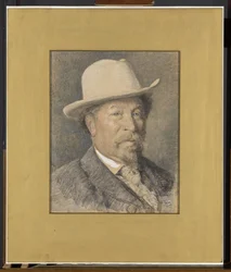 Portret van de kunstschilder Gerardus Johannes Roermeester (1844-1936)