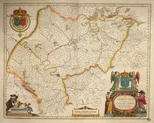 Île-de-France, Isle of France uit Theatrum Orbis Terrarum door Willem Bleau, Amsterdam