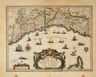 Kaart van het hertogdom Monferrato, door Willem Blaeu, gravure uit Regionum Italiae