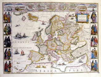 Kaart van Europa. Atlas door William Blaeu (1571 - 1638). Amsterdam 1635.