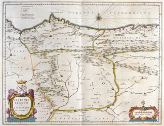 Spaanse provincie Asturië, Castilië en León, inclusief de steden Oviedo, Leon, Santander, Valladolid, in 