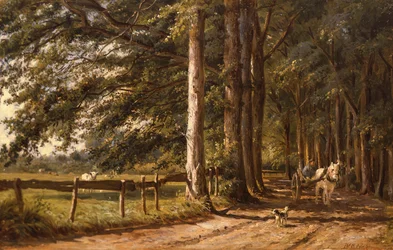 Paardenkar op een landweg