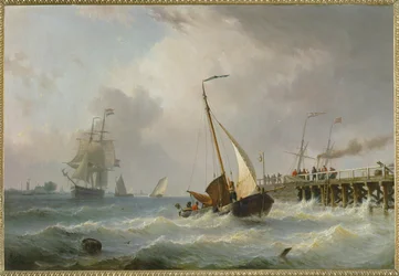 Storm op zee (schilderij op doek)