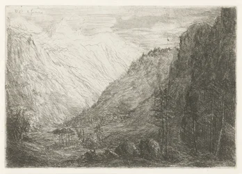 Gezicht op bergdal