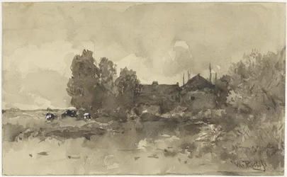 Landschap met boerderij