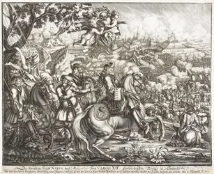De slag bij Narva op 19 november 1700