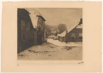 Besneeuwde huizen in Ede