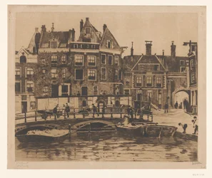 Gezicht op het Beurspleintje in Amsterdam