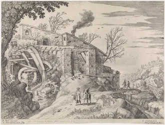 Landschap met een watermolen en de barmhartige Samaritaan
